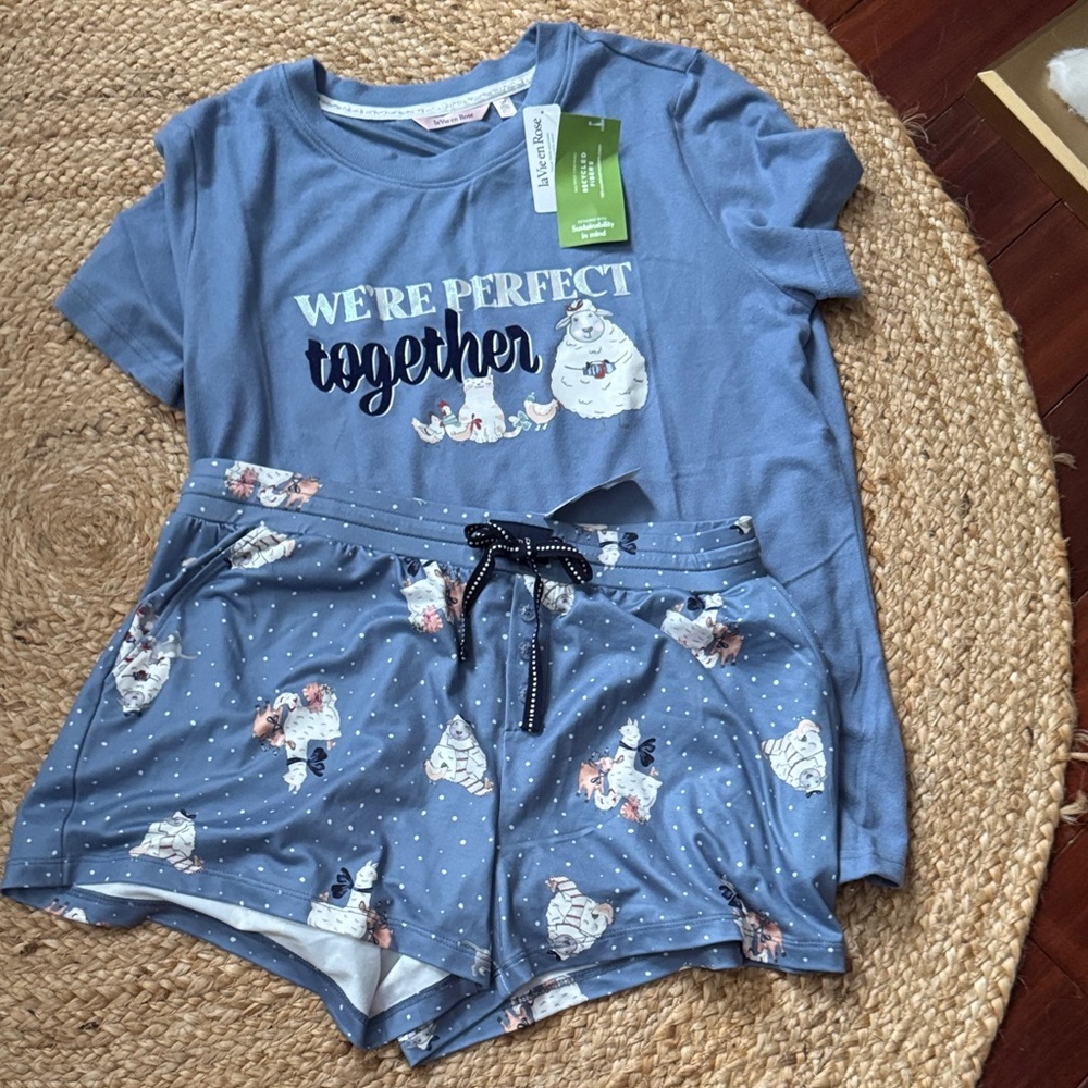 La Vie En Rose Blue Pajama Set